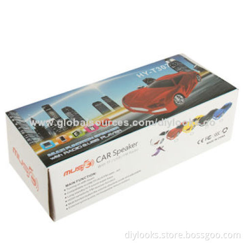 Music Car Style Card Reader Speaker with FM Radio and USB Player & LED Light, Sized 212 x 78 x 54mm